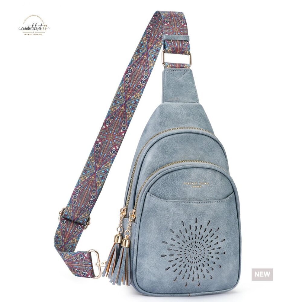 Small Vegan Leather Sling Bag Adjustable Strap Crossbody Fanny Pack